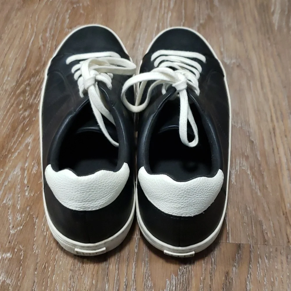 (9) Old Navy Color Block Lace Up Black Jack Court Sneakers Preppy Streetwear - Picture 7 of 9